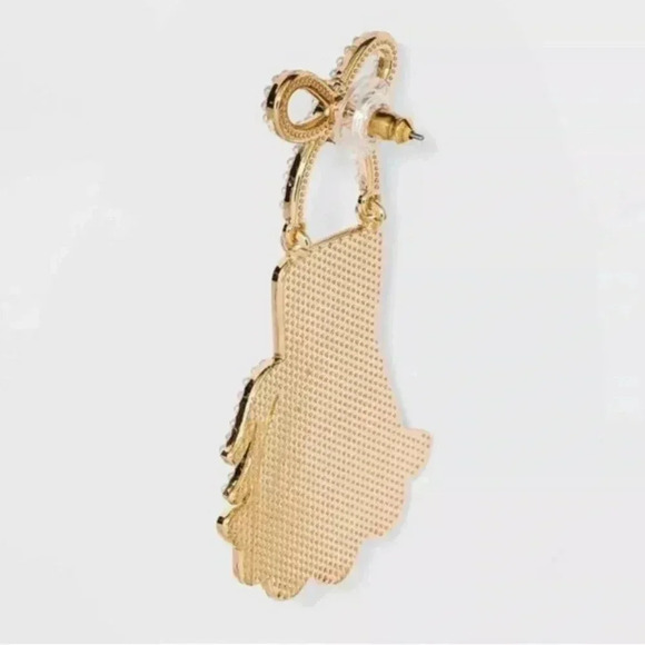 NWT  Sugarfix By Baublebar Checkered Apron Drop Earrings Flour Power Red Gingham - Picture 3 of 5